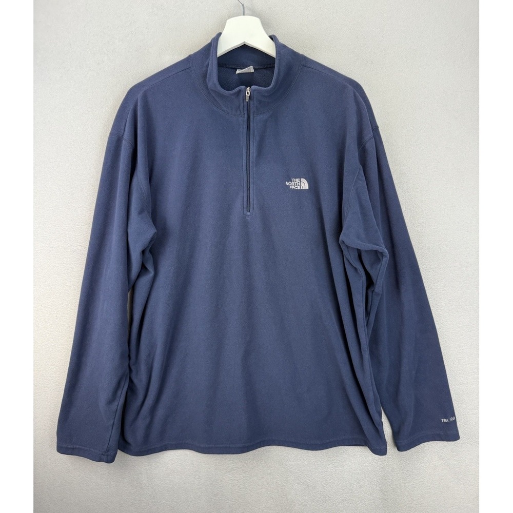 The North Face Pullover Men's L Blue 1/4 Zip Lightweight Fleece Hiking TKA 100